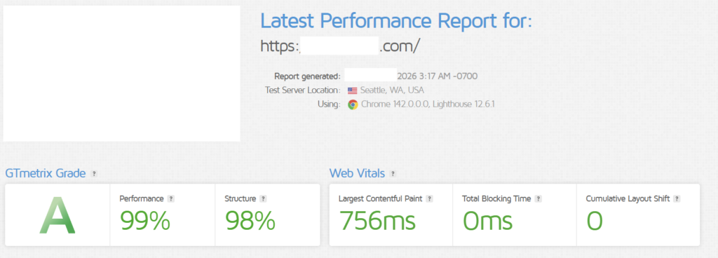 Live site speed test